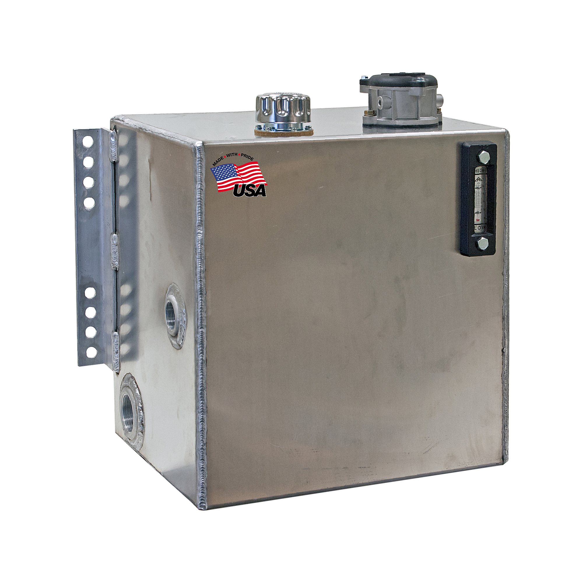 Buyers Products, Reservoir, 25Gal, Alum, W/10 Mic. Filter, Capacity 25 Gal, Suction Port Size 2 in, Return Port Size Multiple in, Model# SMR25AF10